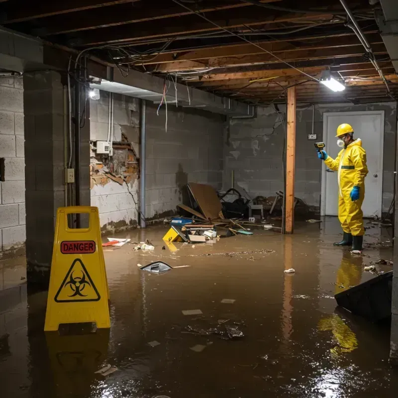 Flooded Basement Electrical Hazard in Childress, TX Property